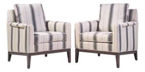 Edward Wormley for Dunbar Mid Century Mahogany Lounge Chairs - Pair