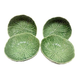Vintage San Rafael Bordallo Pinheiro Cabbage Lettuce Majolica Bowls Portugal-Set of 3 For Sale