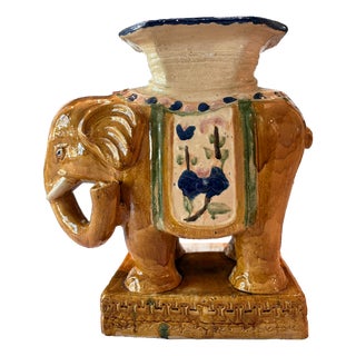 Extra Large Vintage Chinese Elephant Garden Stool or Accent Table For Sale