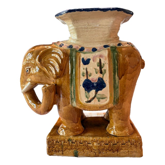 Extra Large Vintage Chinese Elephant Garden Stool or Accent Table For Sale