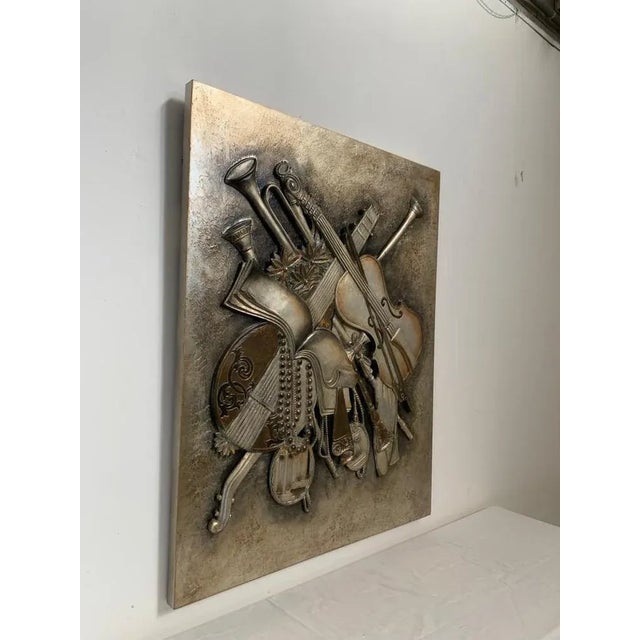 1990s Carved Resin Attra Wall Art on Wood by Lam Lee For Sale - Image 5 of 11