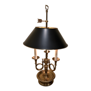 Chapman 3 Horn Antique Brass Buillotte Table Lamp
