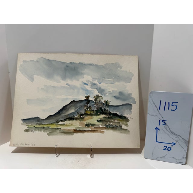 Paper Henry Emil Salloch Original Watercolor on Paper Bridle Bit Ranch, Colorado. 1956. For Sale - Image 7 of 7