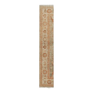 Rug & Kilim’s Sultanabad Style Runner in Blue With Orange Floral Pattern For Sale
