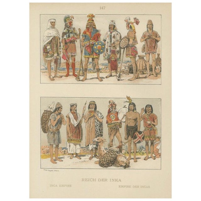 After Max Tilke, Incan Empire Costumes, 1880, Print For Sale - Image 10 of 10