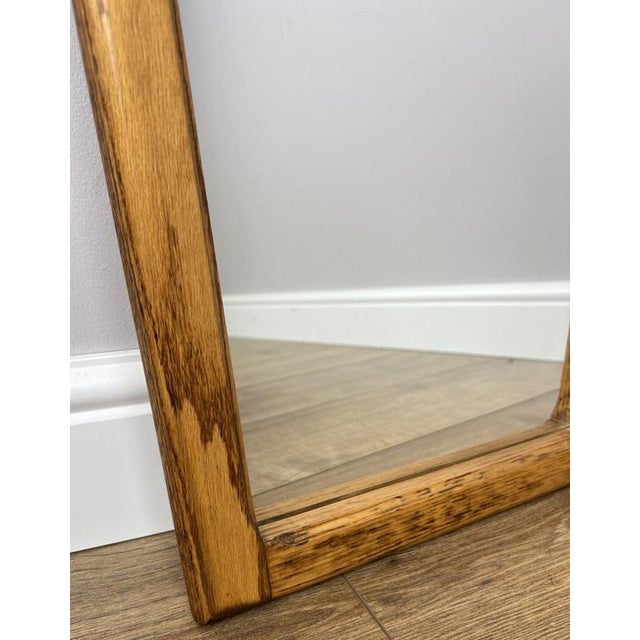 Vintage French Oak Wall Mirror For Sale - Image 3 of 5