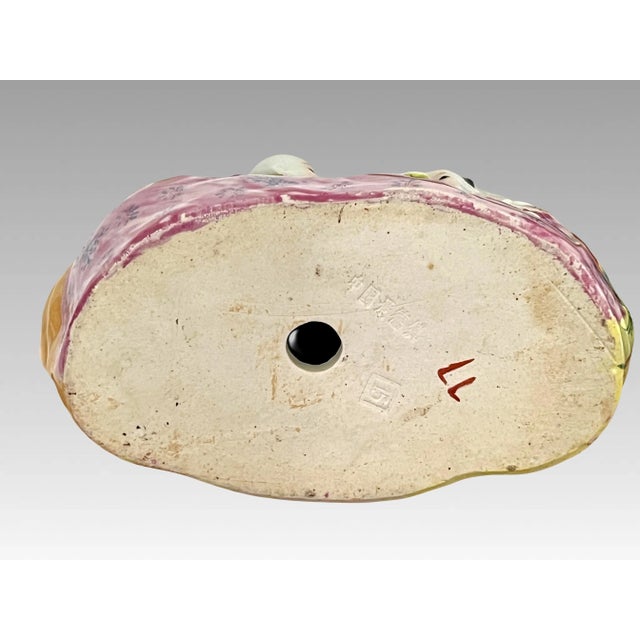 Vintage Porcelain Famille Jaune Chinese Laughing Buddha With Five Children & Long Life For Sale - Image 9 of 10