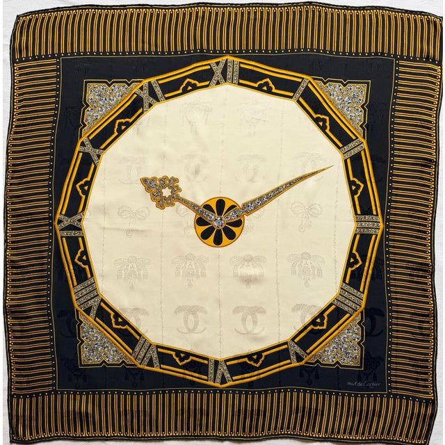 Cartier 1990s Cartier Silk Scarf Clock Dial For Sale - Image 4 of 10