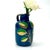 Blue, green, and gold pitcher. This is a stunning blue, green, and gold ceramic pitcher with a leaf motif design by Aldo...