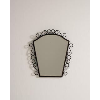 Wrought Iron Wall Mirror, Antique, France, Circa 1930 For Sale