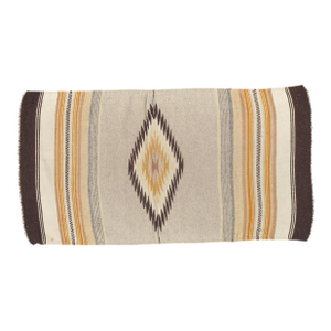 Vintage Mexican Handwoven Rug Blanket C 1940 Diamond Motif Wool Textile, 2'x3'6"