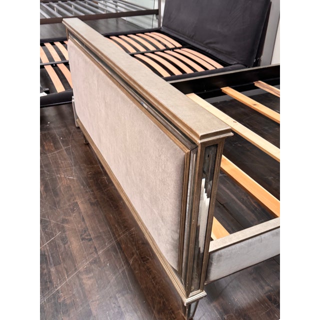 Queen Size Restoration Hardware 1930s French Mirrored Bed Frame For Sale - Image 10 of 12