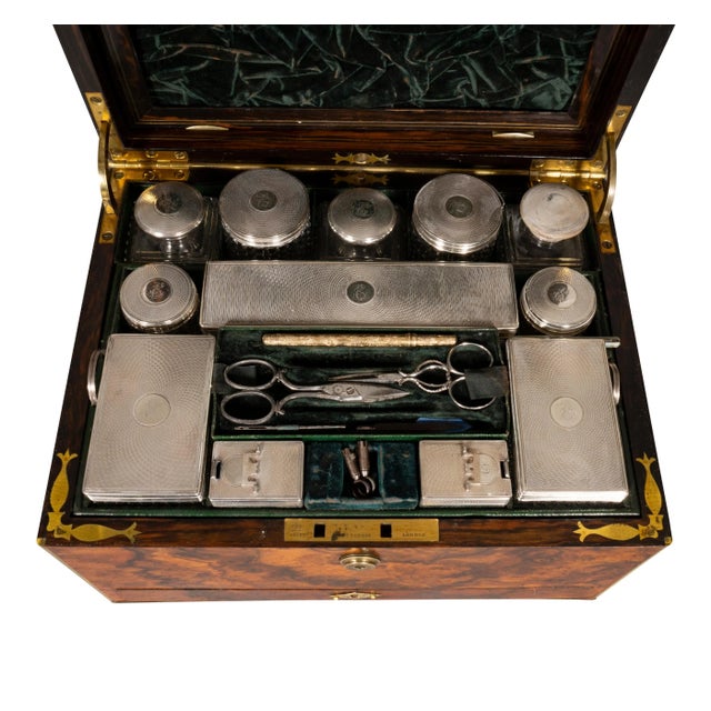 Victorian Burl Walnut Gentlemans Dressing Box For Sale - Image 11 of 12