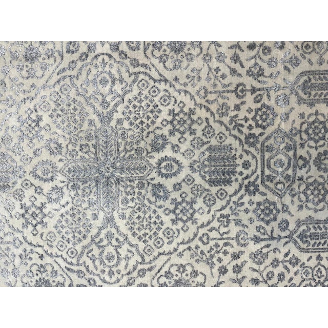 Silk and wool pile genuine hand made very fine Modern style rug-