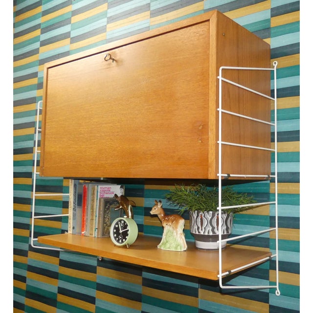 String Shelving Unit with Cabinet and White Ladders by Nisse Strinning, Sweden, 1950s For Sale - Image 11 of 18