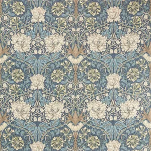 Morris & Co Honeysuckle & Tulip Fabric in Woad/Thyme