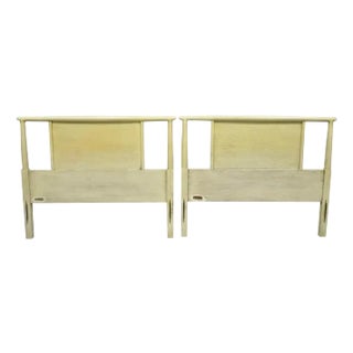 Sligh Mid Century Modern Mahogany Modernist Single Twin Bed Headboards - A Pair For Sale