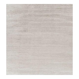 Rug & Kilim’s Oversized Textural Rug in Solid Taupe and White Tones and Striae - 13x14 For Sale