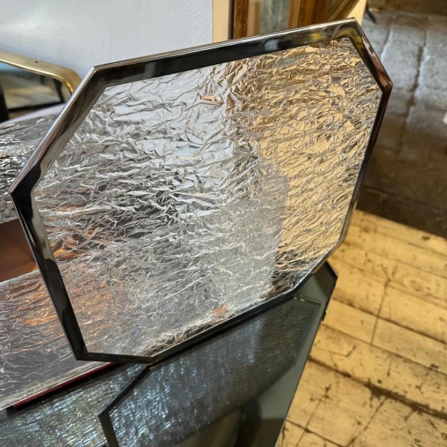 Silver 1980s Modernist Ice Lucite and Silver Plated Italian Tray by Ulderico Cavinato For Sale - Image 8 of 10