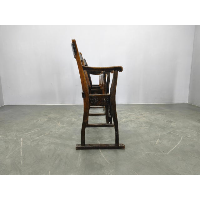 Wood Vintage Czechoslovak Beech Wood Cinema Bench, 1920s For Sale - Image 7 of 18