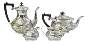 Antique English Sheffield B. Altman Art Deco Silver Plated Tea Service Set - 4 Pc