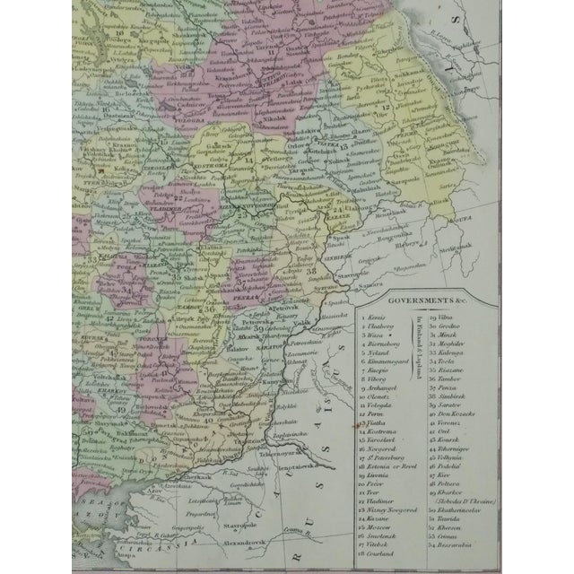 Map of Russia in Europe by Cowperthwait, 1850 For Sale - Image 4 of 4