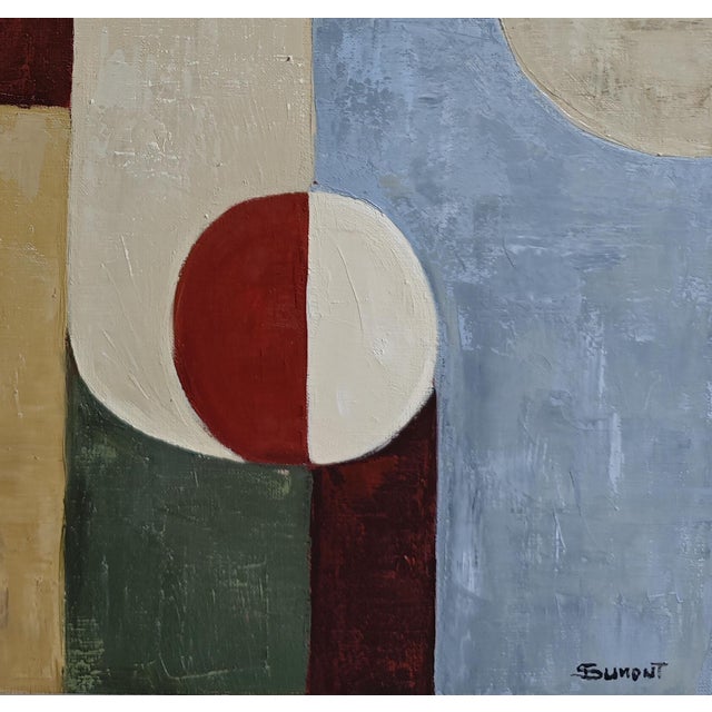 Jeu De Figures, Contemporary Geometric Abstract Oil Painting, Framed by Sophie Dumont For Sale - Image 4 of 9
