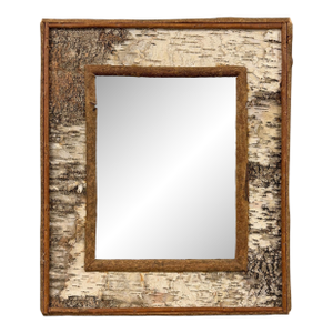 Vintage American Birch Bark Framed Mirror