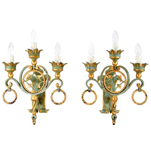 Mid 20th Century Gothic Style Wall Lamps, Set of 2 For Sale - Image 5 of 8
