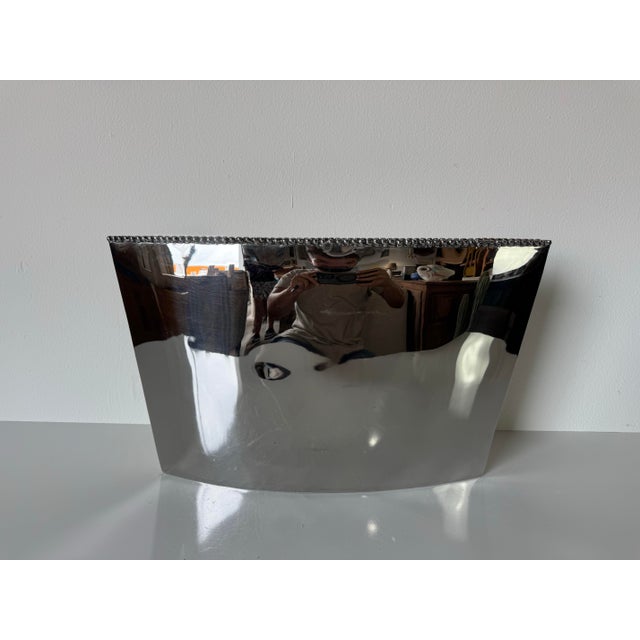 Michael Aram Molte Series Polished Stainless Steel Sculptural Vase For Sale - Image 4 of 12