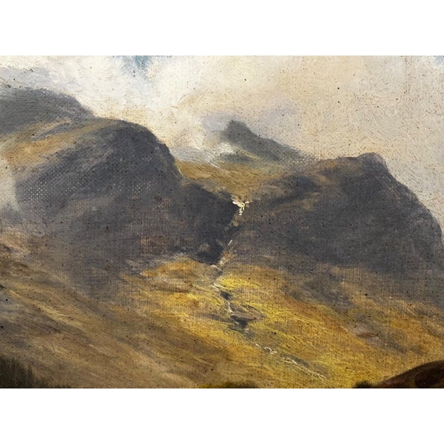 Victorian Borrowdale Lake District View Glaramara Fell Oil Painting by Stephen Enoch Hogley, C. 1880 For Sale - Image 4 of 18