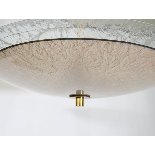 Mid-Century Three-Light Ceiling Lamp in Textured Glass, 1950s For Sale - Image 11 of 16