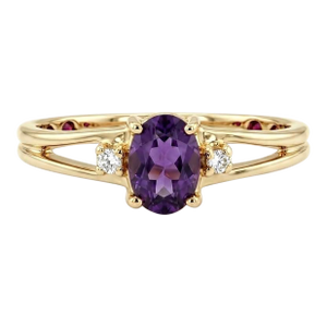 Beautiful Amethyst Wedding Ring - Febraury Birthstone Ring Us (All Sizes Available)