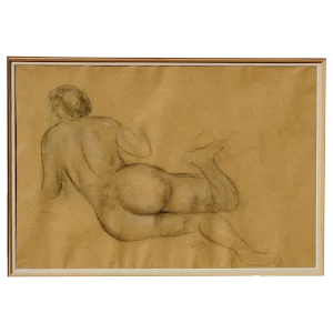 Aristide Maillol Charcoal Drawing “Nu De Dos”