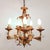 Metal Vintage Hollywood Regency Florentine Five-Arm Metal Chandelier with Porcelain Flowers, 1970s For Sale - Image 7 of 18