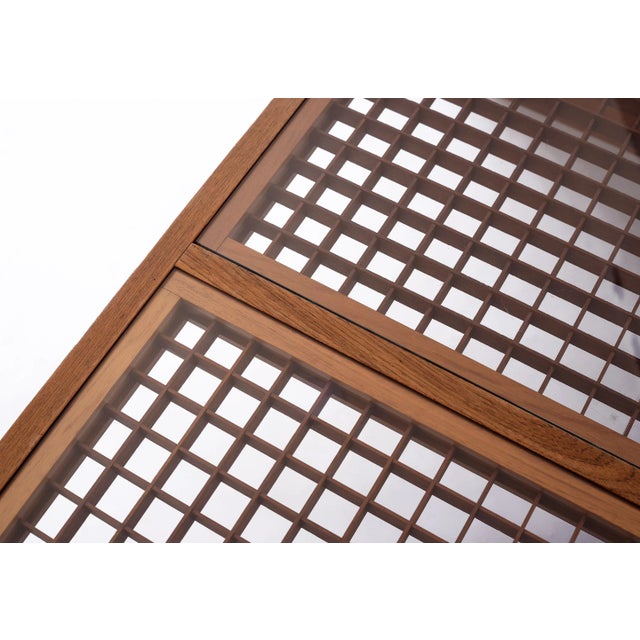 Vintage Danish Komfort Lattice Pattern Teak Glass Coffee For Sale In San Francisco - Image 6 of 10