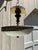 Metal Vintage Flush Mount Fixture With Vintage Glass Shade For Sale - Image 7 of 9