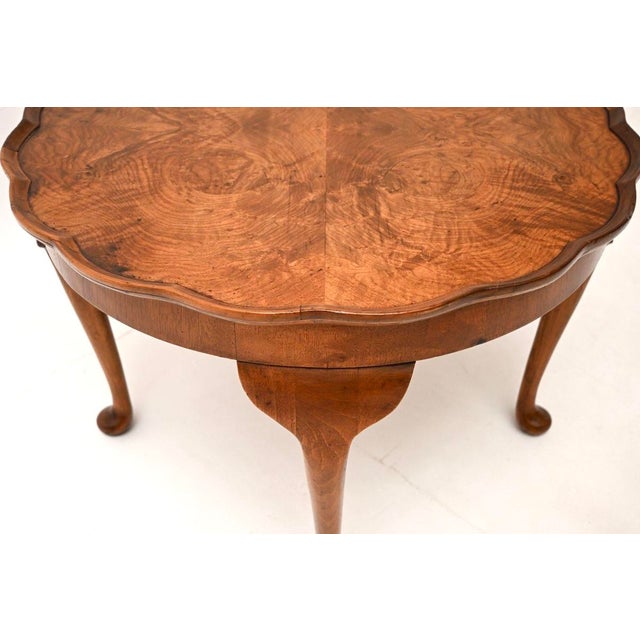 Vintage Pie Crust Coffee Table in Burr Walnut, 1920 For Sale - Image 6 of 7