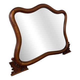 Antique French Walnut Ornate Wall Mirror For Sale