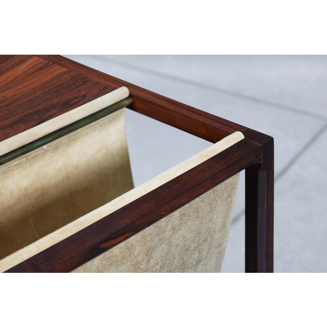 Wood Danish Modern Brazilian Rosewood Magazine Rack by Kai Kristiansen For Sale - Image 7 of 10