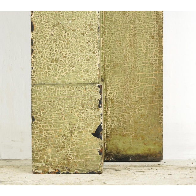 Green Reclaimed Green Crackled Wooden Fireplace Mantel For Sale - Image 8 of 8