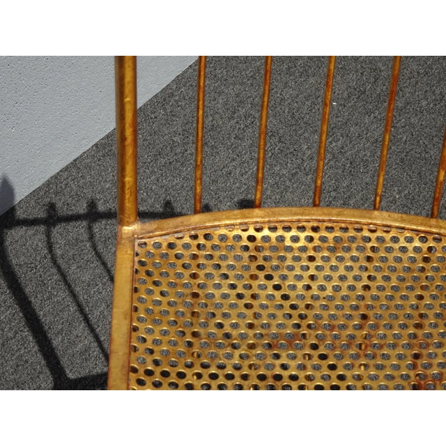 Gold Italian Hollywood Regency Gold Gilded Chair Rolled Backrest by S. Salvadori For Sale - Image 8 of 12