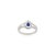 Blue 14k White Gold Sapphire Diamond Pear Engagement Ring Size 5.5 For Sale - Image 8 of 12
