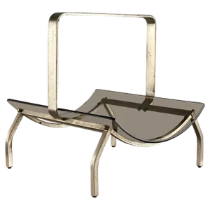 Brass and Smoked Glass Magazine Rack Stand from Fontana Arte, Italy, 1960s