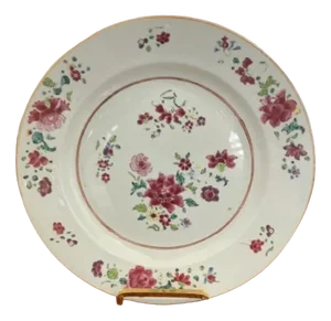 Antique Chinese Famille Rose Porcelain Plate, 1800