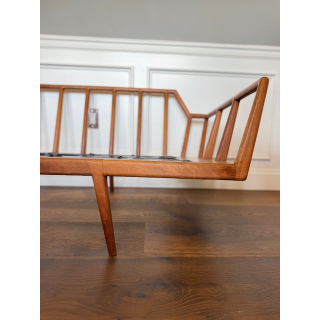 Mid-Century Modern Rare Mel Smilow for Smilow-Thielle Walnut Rail Back Sofa, Circa 1955 For Sale - Image 3 of 12