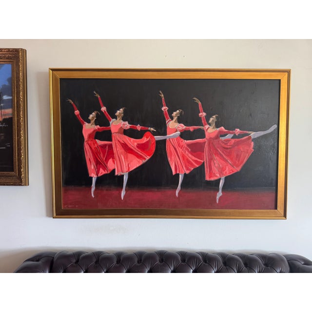 Textile George T. Chakos Fine Art: "Pas D' Quatre" For Sale - Image 7 of 8