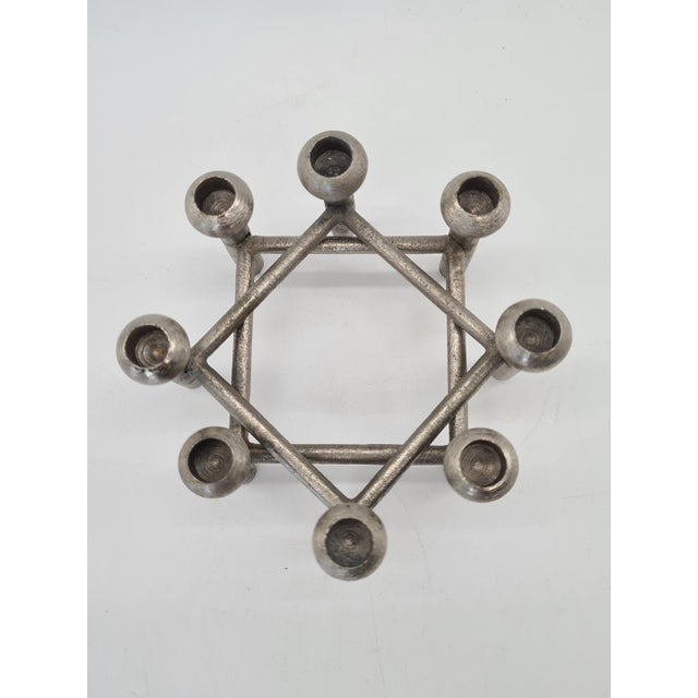 Scandinavian Modular Cast Aluminum Candleholders, Germany, 1970s, Set of 2 For Sale - Image 9 of 11