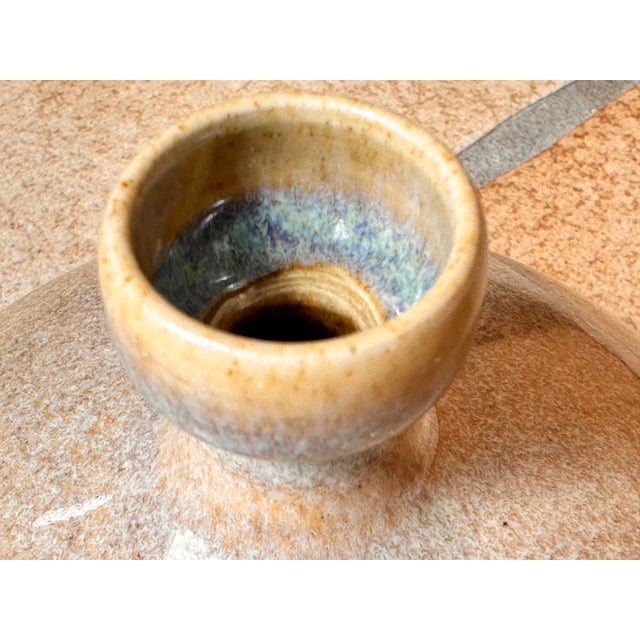 Ceramic Studio Ceramic Vase with Blue Accents, Germany, 1970s For Sale - Image 7 of 11