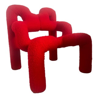 Red Ekstrem Lounge Chair by Terje Ekstrom, 1980s For Sale